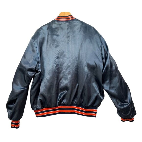Vintage Chicago Bears Satin Bomber Jacket Varsity Snap Front Swingster Adult XL - Picture 2 of 12